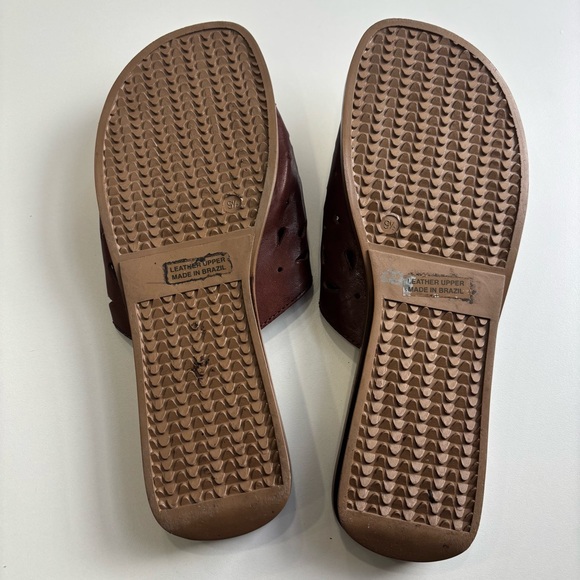 Elegant Brown genuine leather upper Slide Sandals - Picture 6 of 8